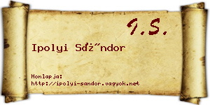 Ipolyi Sándor névjegykártya